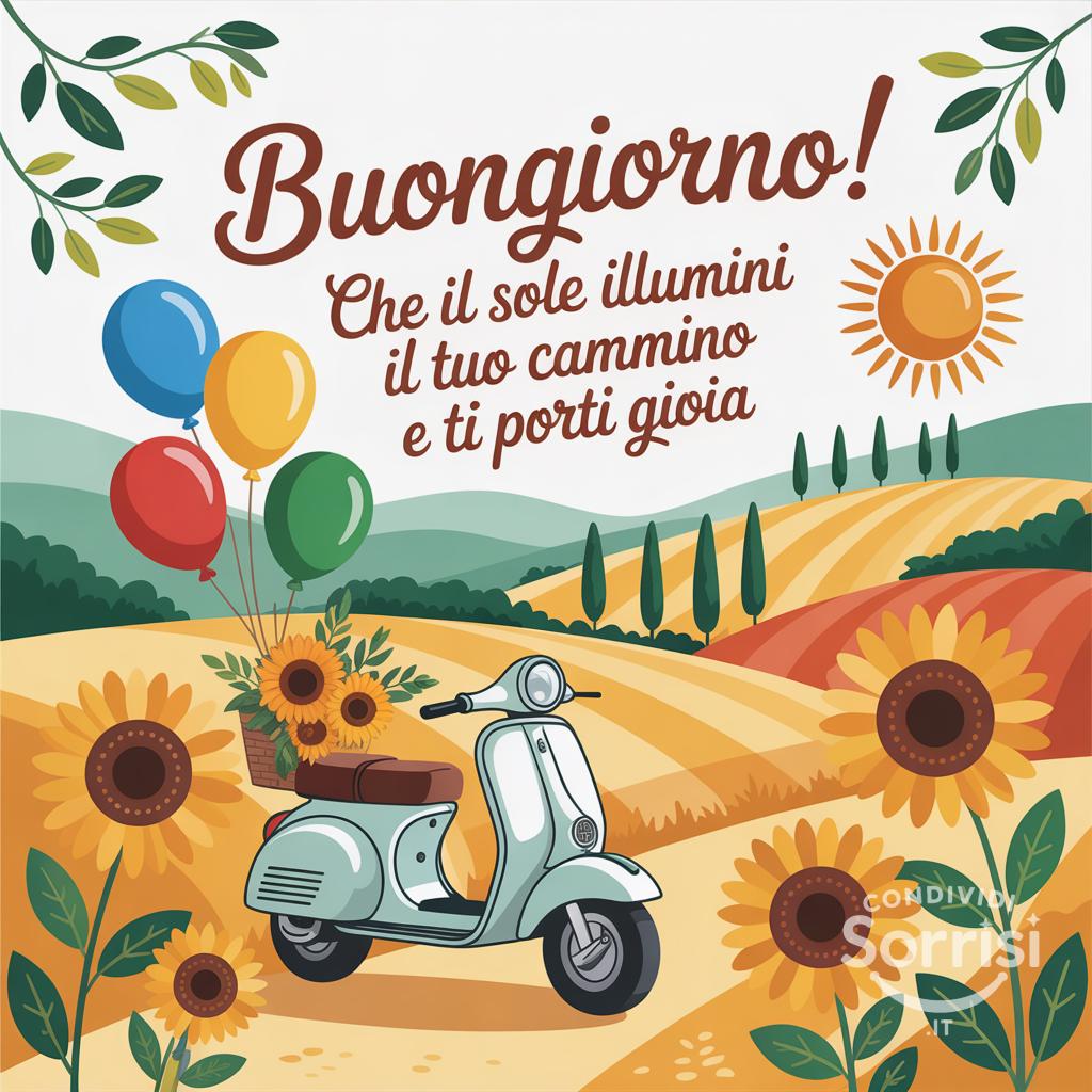 Buongiorno! Che il sole illumini il tuo cammino e ti porti gioia}}