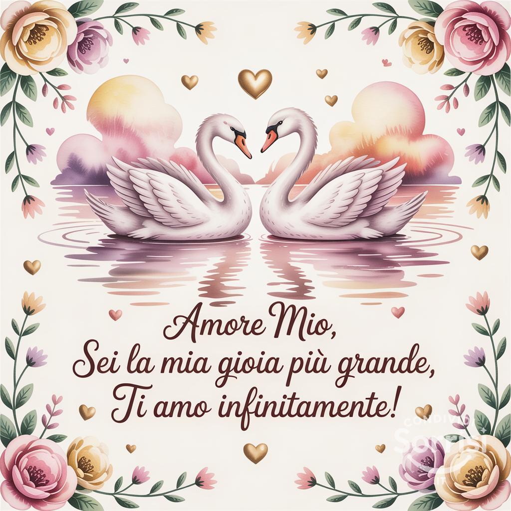 Amore mio, sei la mia gioia più grande, ti amo infinitamente!