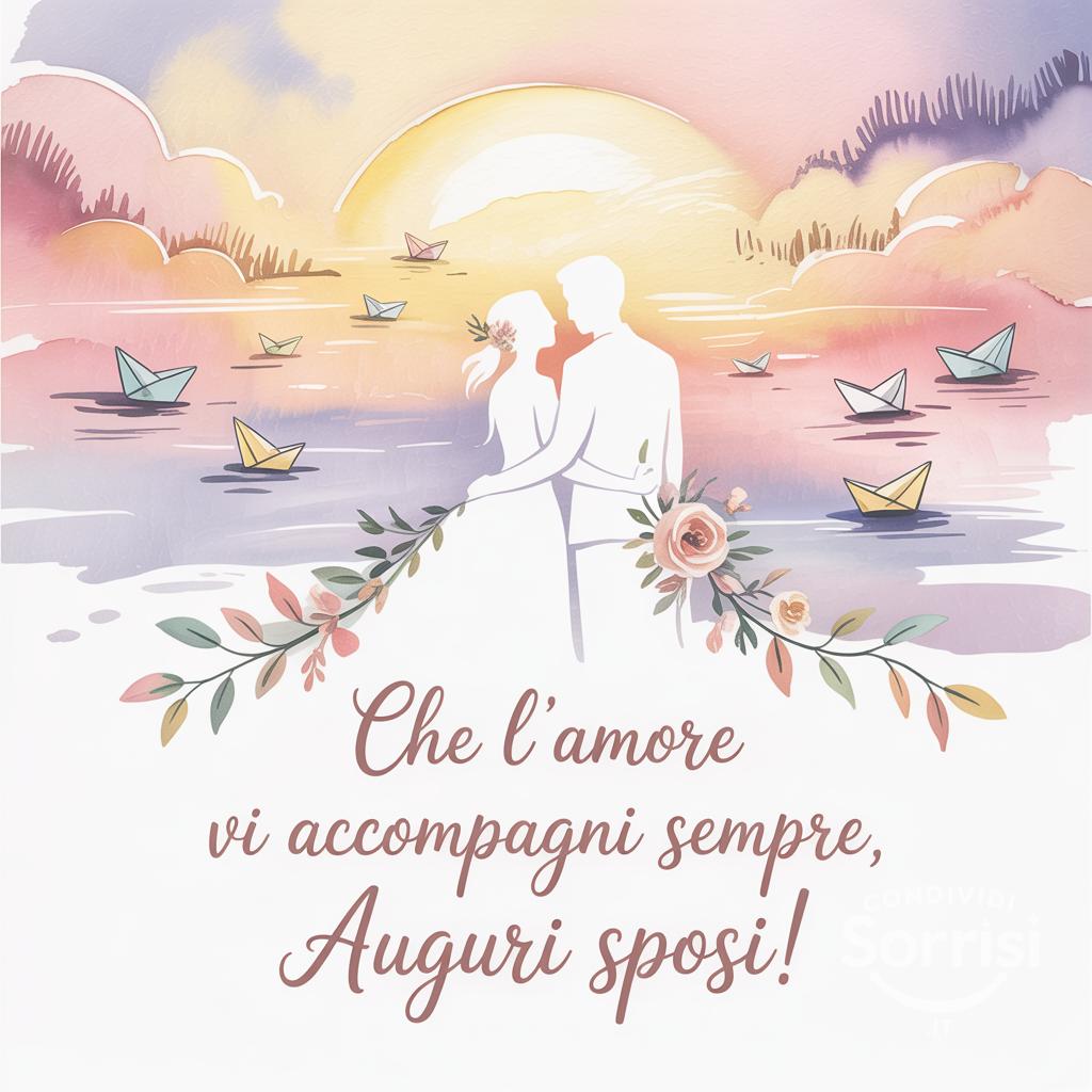 Che l'amore vi accompagni sempre, auguri sposi!