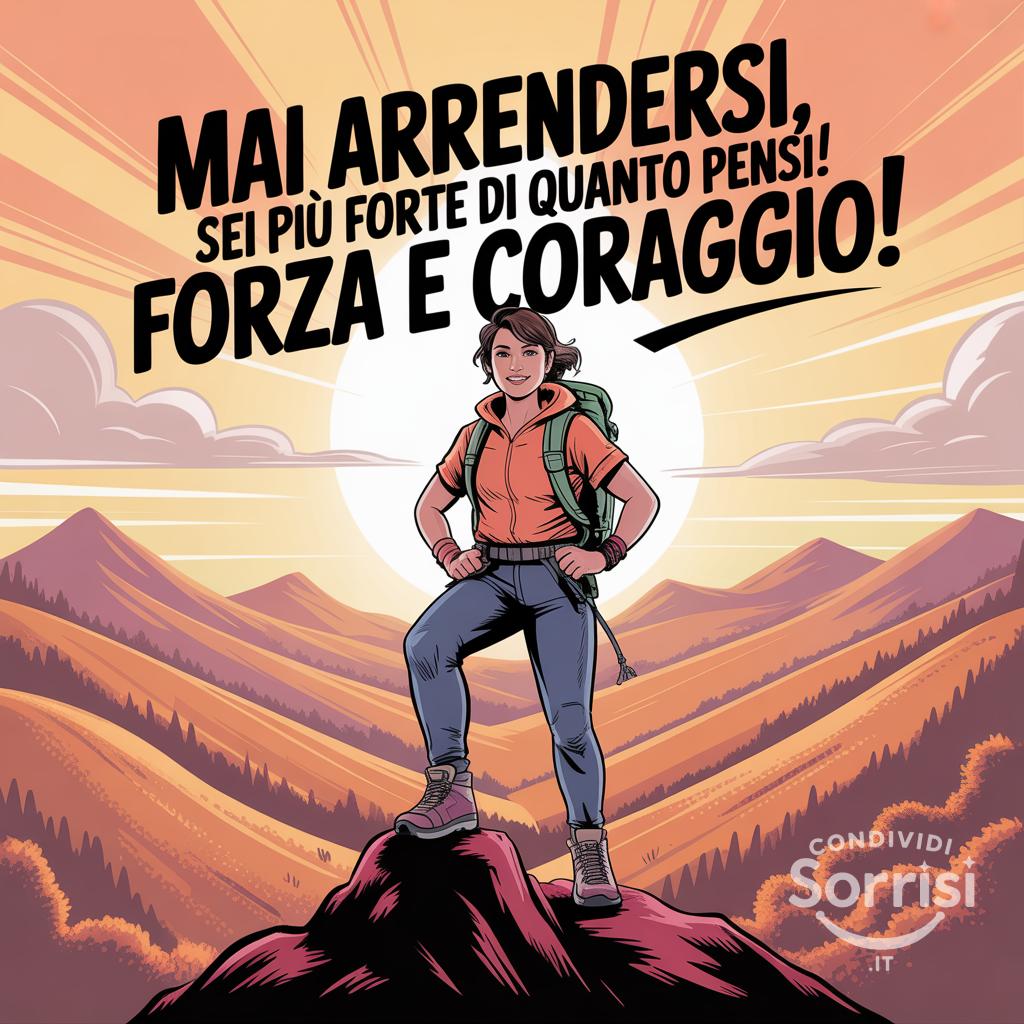 Mai arrendersi, sei più forte di quanto pensi! Forza e coraggio!