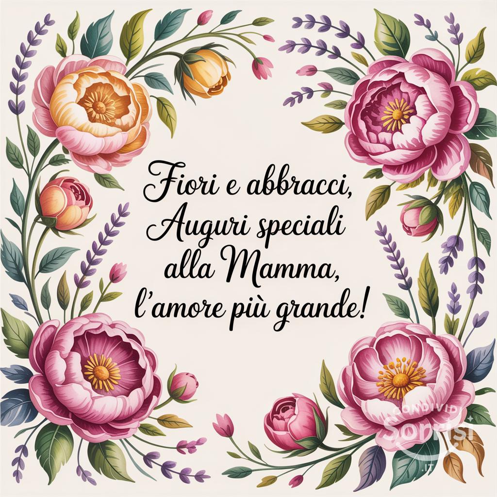 Fiori e abbracci: auguri speciali alla mamma, l'amore più grande!