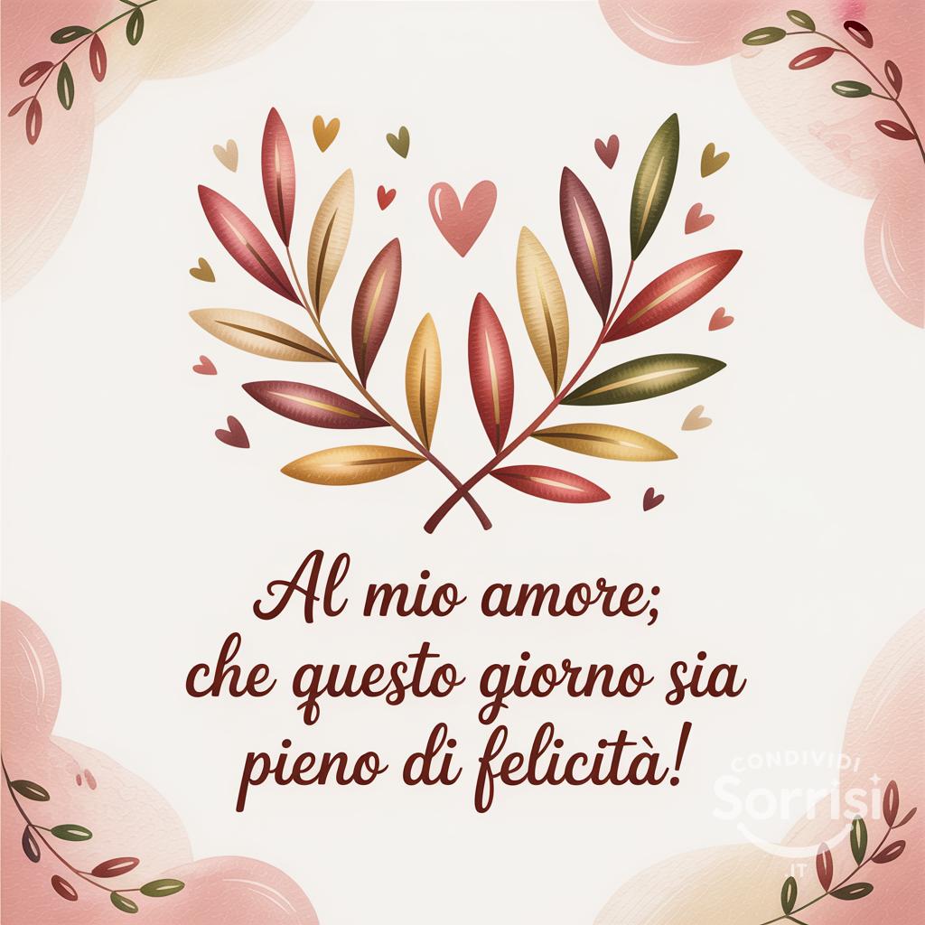 Al mio amore: che questo giorno sia pieno di felicità!}}