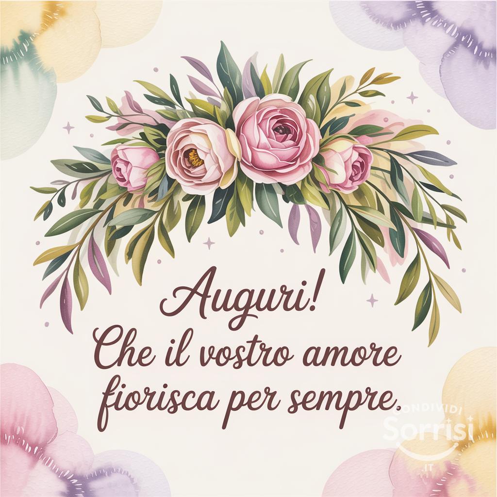 Auguri! Che il vostro amore fiorisca per sempre.