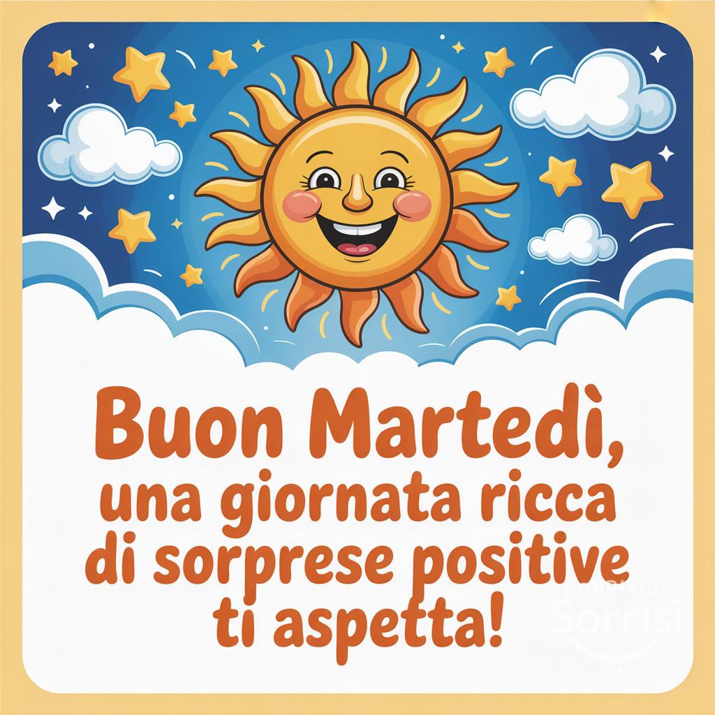 Buon martedì, una giornata ricca di sorprese positive ti aspetta!