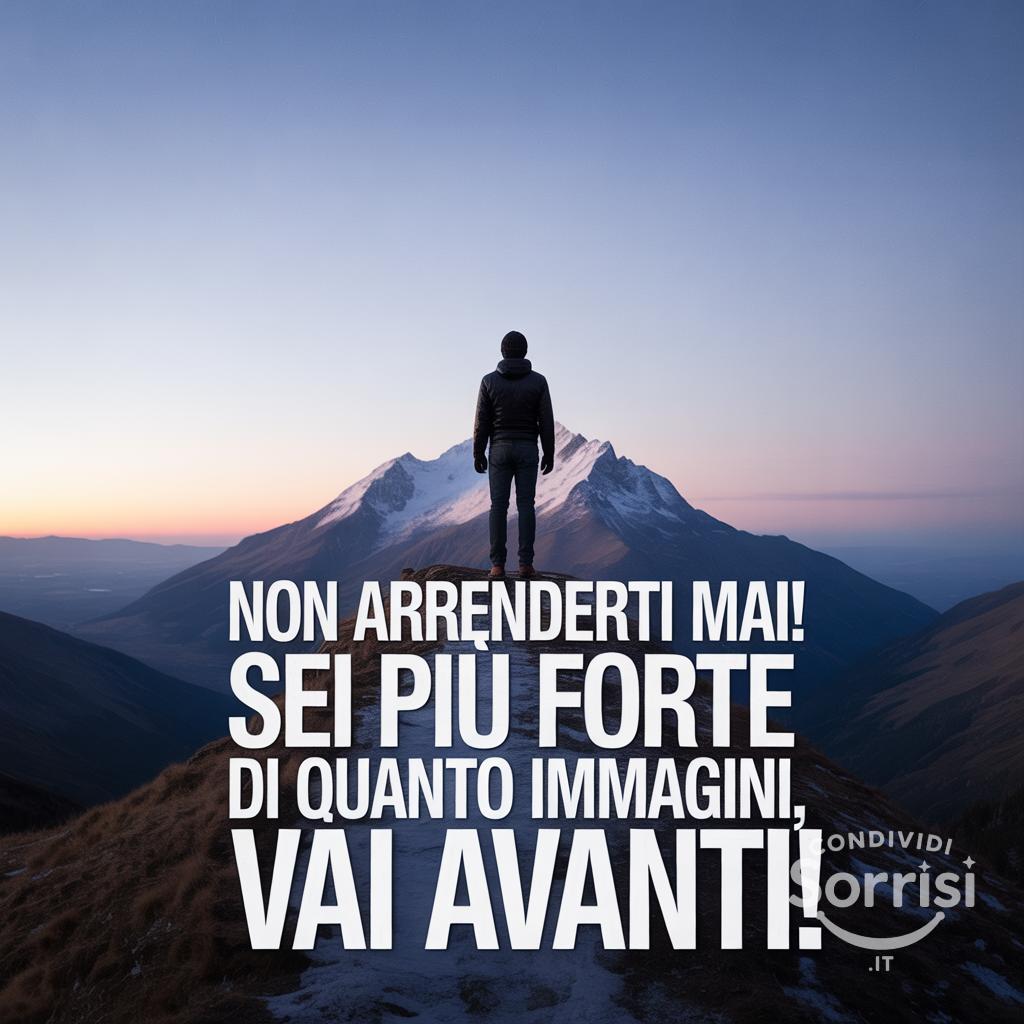 Non arrenderti mai! Sei più forte di quanto immagini, vai avanti!