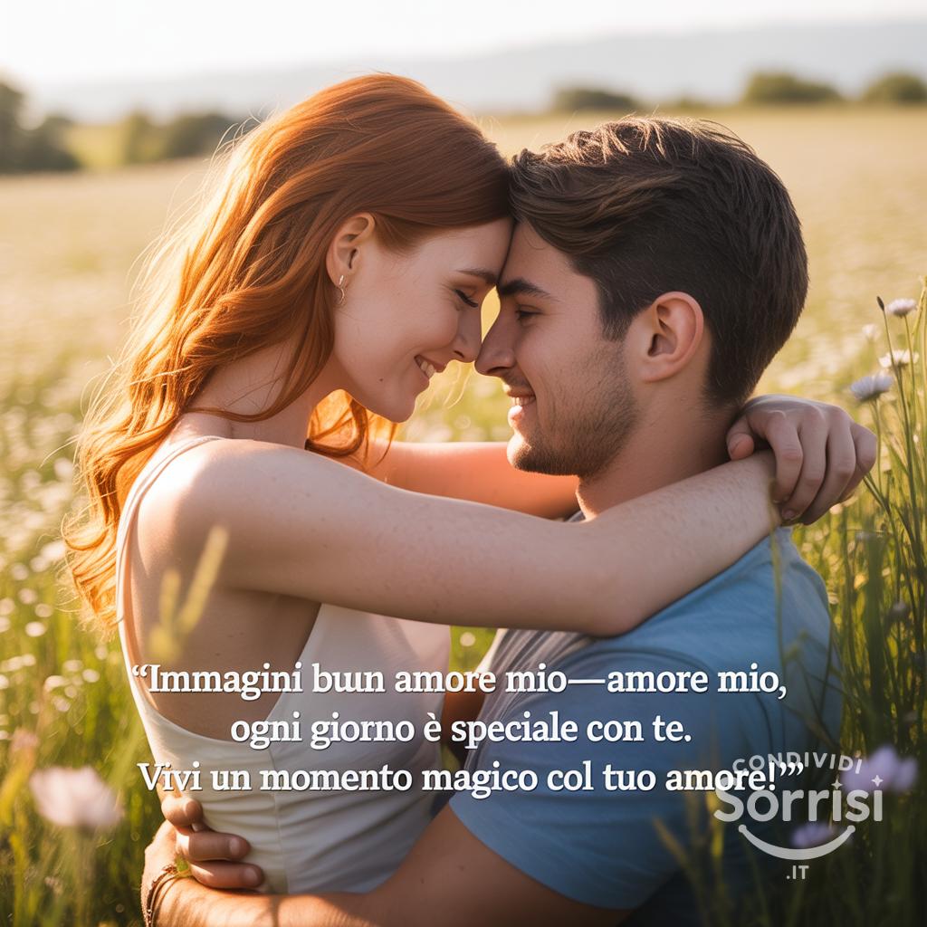 Immagini Buon Amore Mio=Amore mio, ogni giorno è speciale con te. Vivi un momento magico col tuo amore!