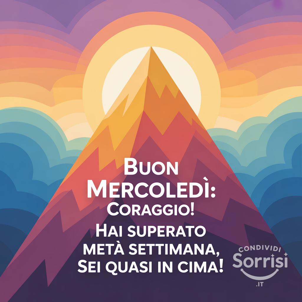 Buon Mercoledì: Coraggio! Hai superato metà settimana, sei quasi in cima!