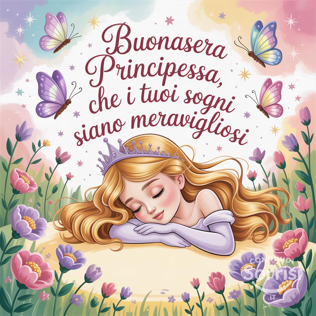 Buonasera Principessa, che i tuoi sogni siano meravigliosi