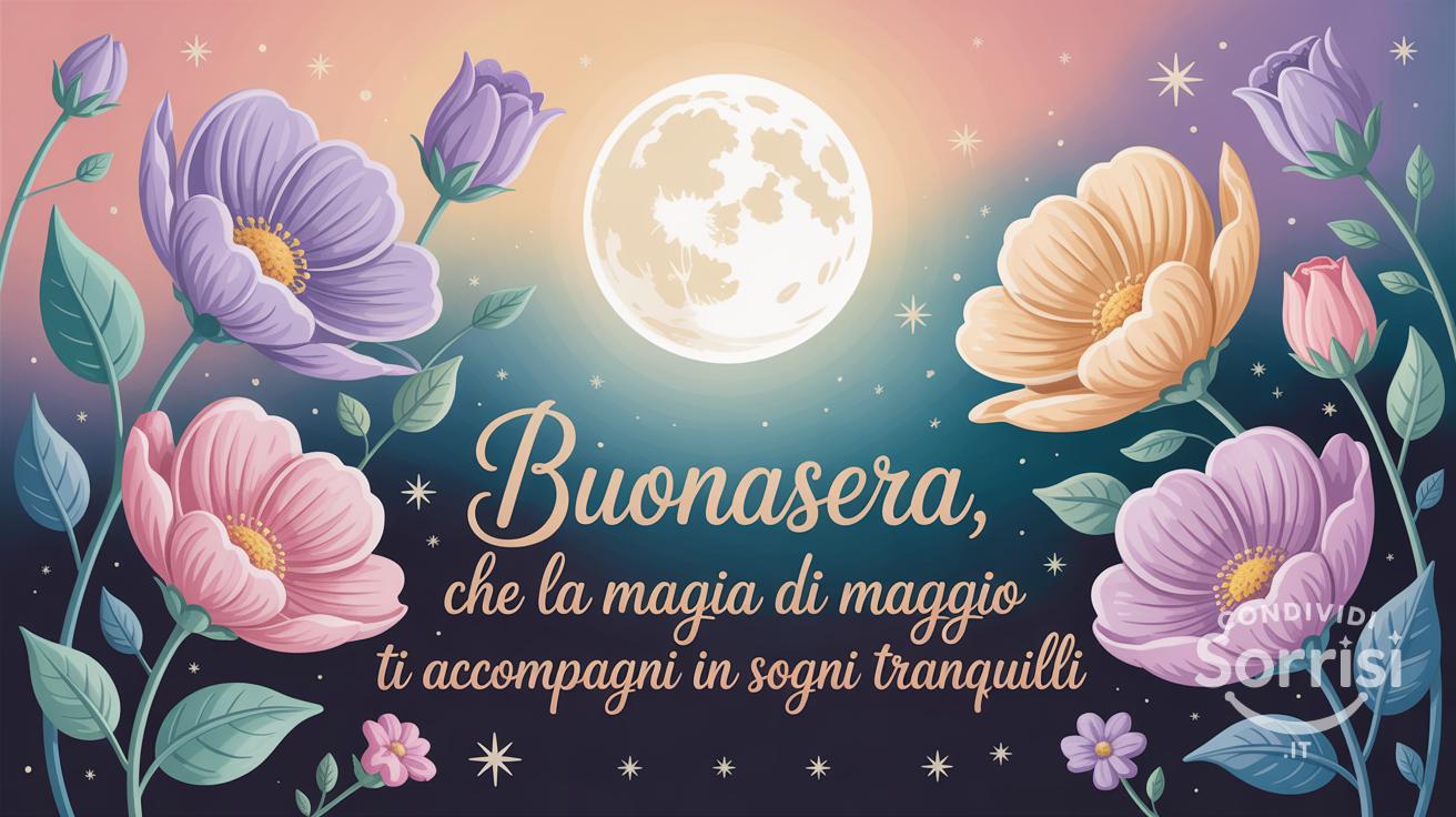 Buonasera, che la magia di maggio ti accompagni in sogni tranquilli