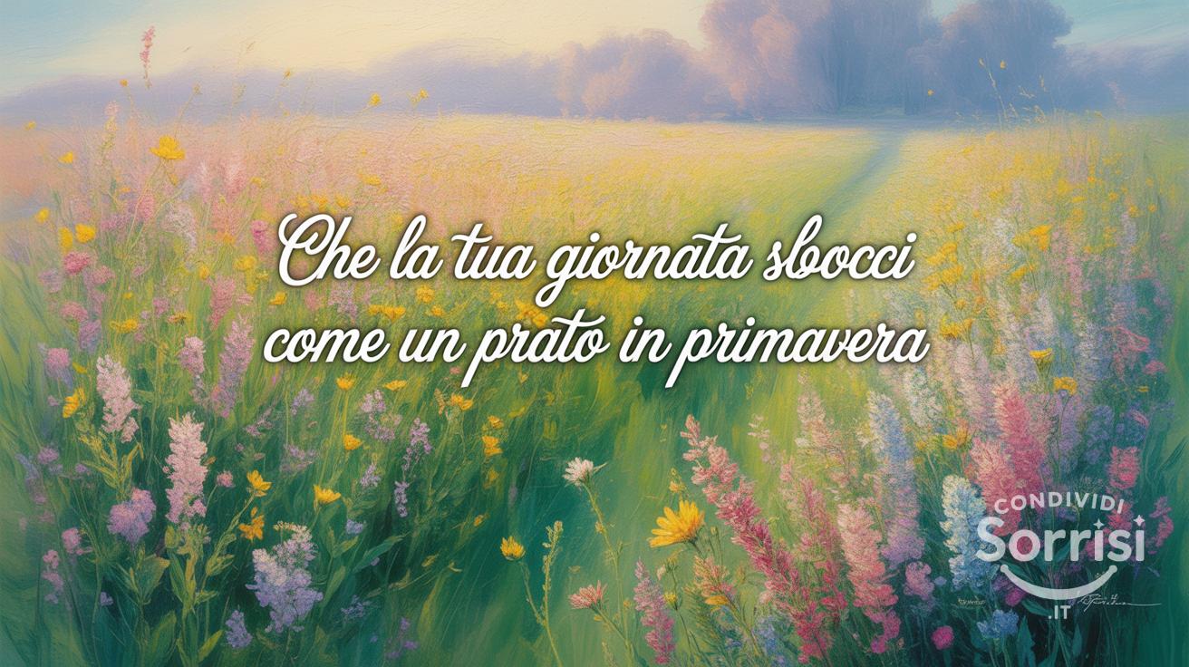 Che la tua giornata sbocci come un prato in primavera