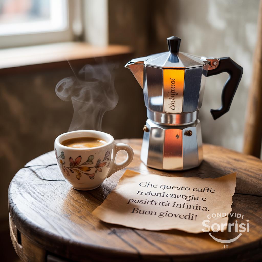 Che questo caffè ti doni energia e positività infinita. Buon Giovedì!