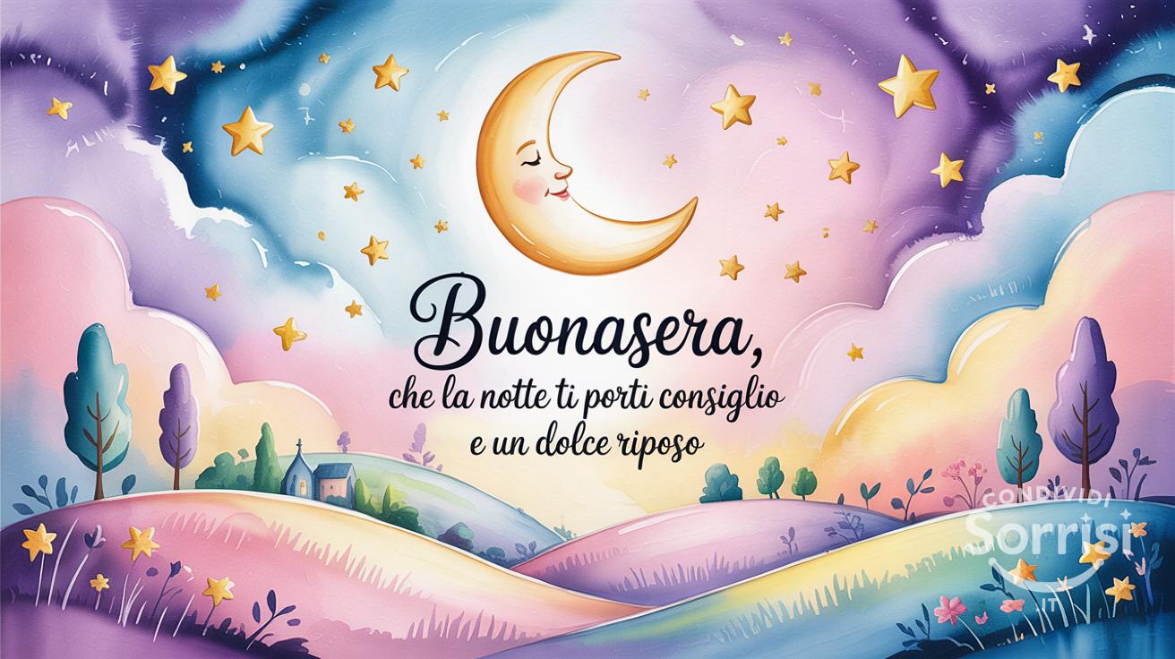 Buonasera, che la notte ti porti consiglio e un dolce riposo