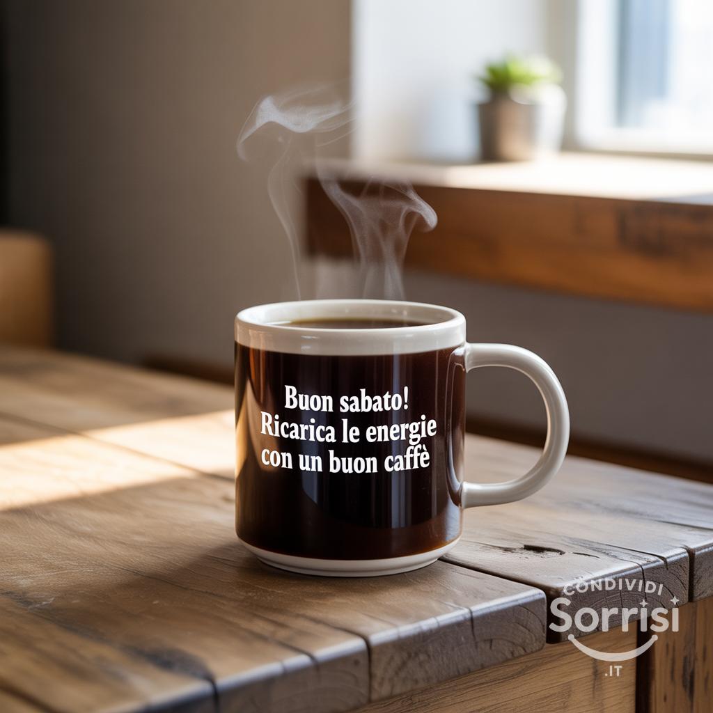 Buon sabato! Ricarica le energie con un buon caffè