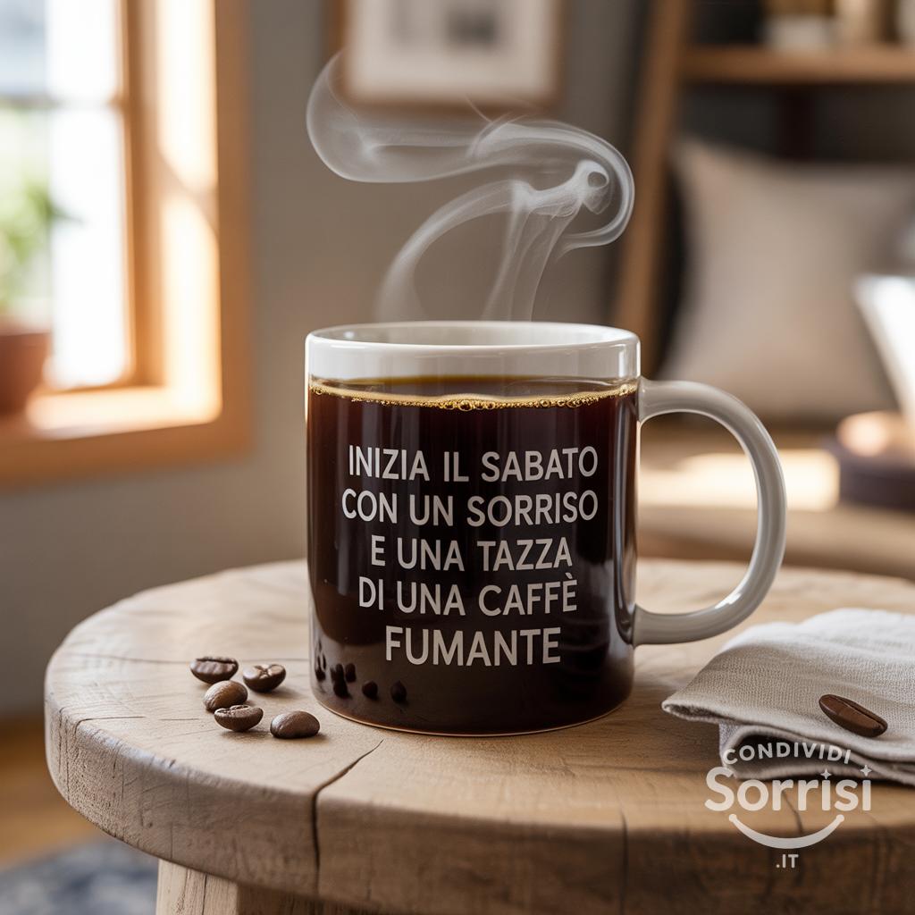 Inizia il sabato con un sorriso e una tazza di caffè fumante