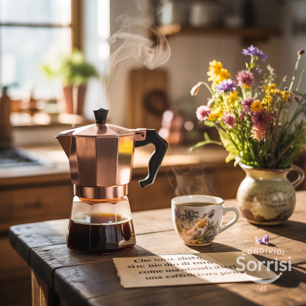 Che il tuo sabato sia pieno di momenti felici come una caffettiera piena
