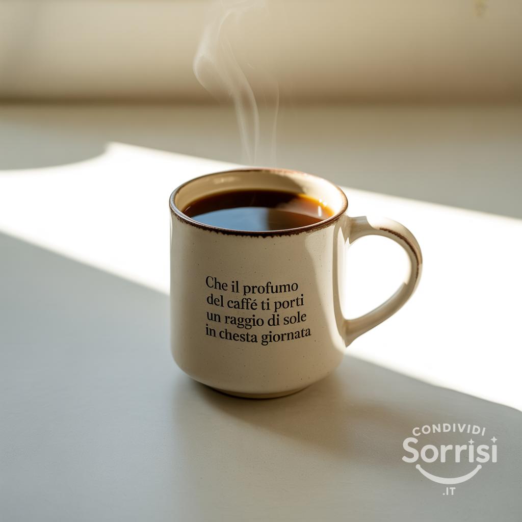 Che il profumo del caffè ti porti un raggio di sole in questa giornata