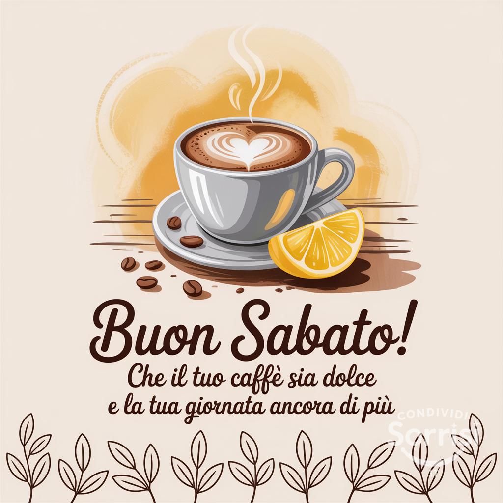 Buon sabato! Che il tuo caffè sia dolce e la tua giornata ancora di più
