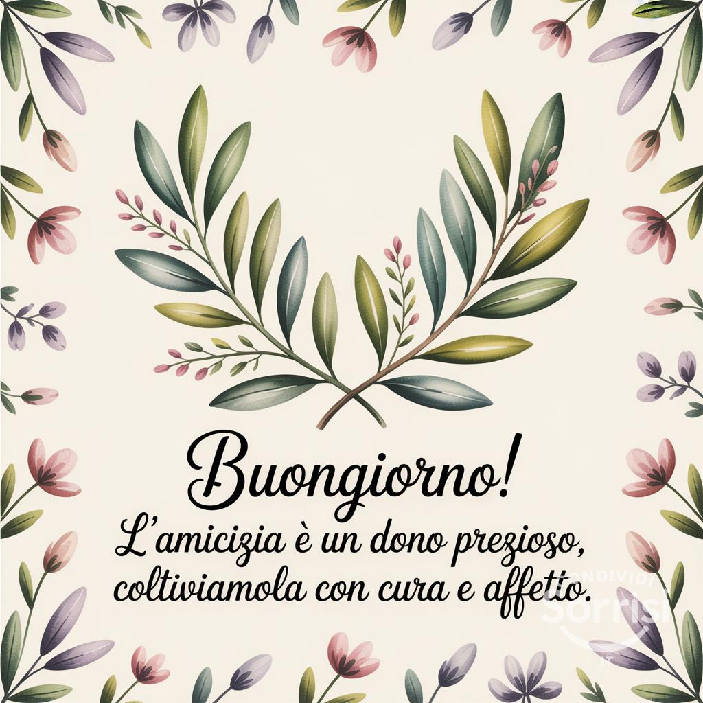 Buongiorno! L'amicizia è un dono prezioso, coltiviamola con cura e affetto.