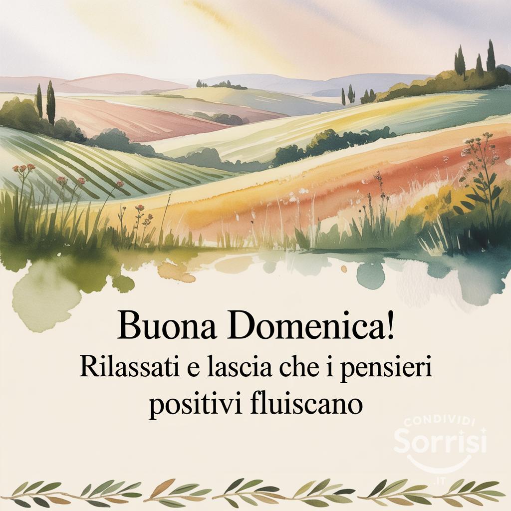 Buona domenica! Rilassati e lascia che i pensieri positivi fluiscano