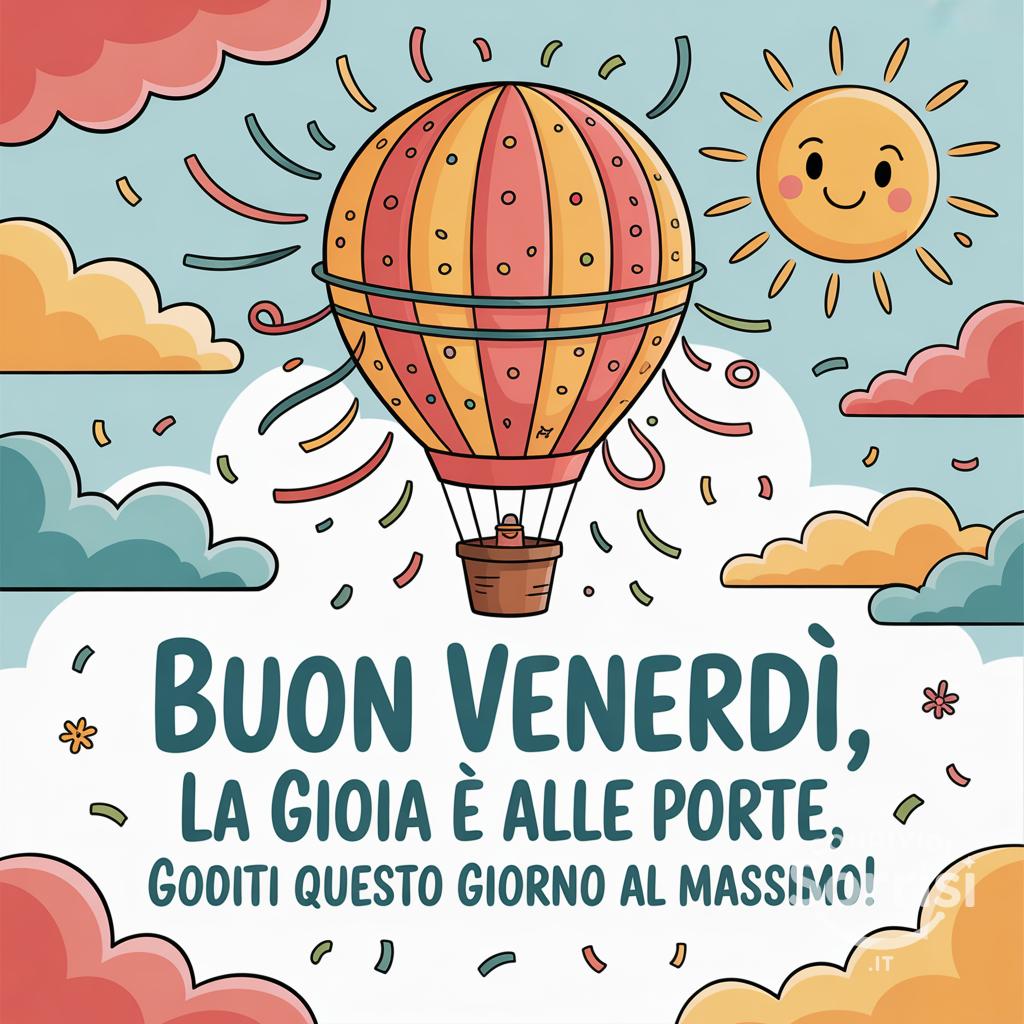 Buon venerdì, la gioia è alle porte, goditi questo giorno al massimo!