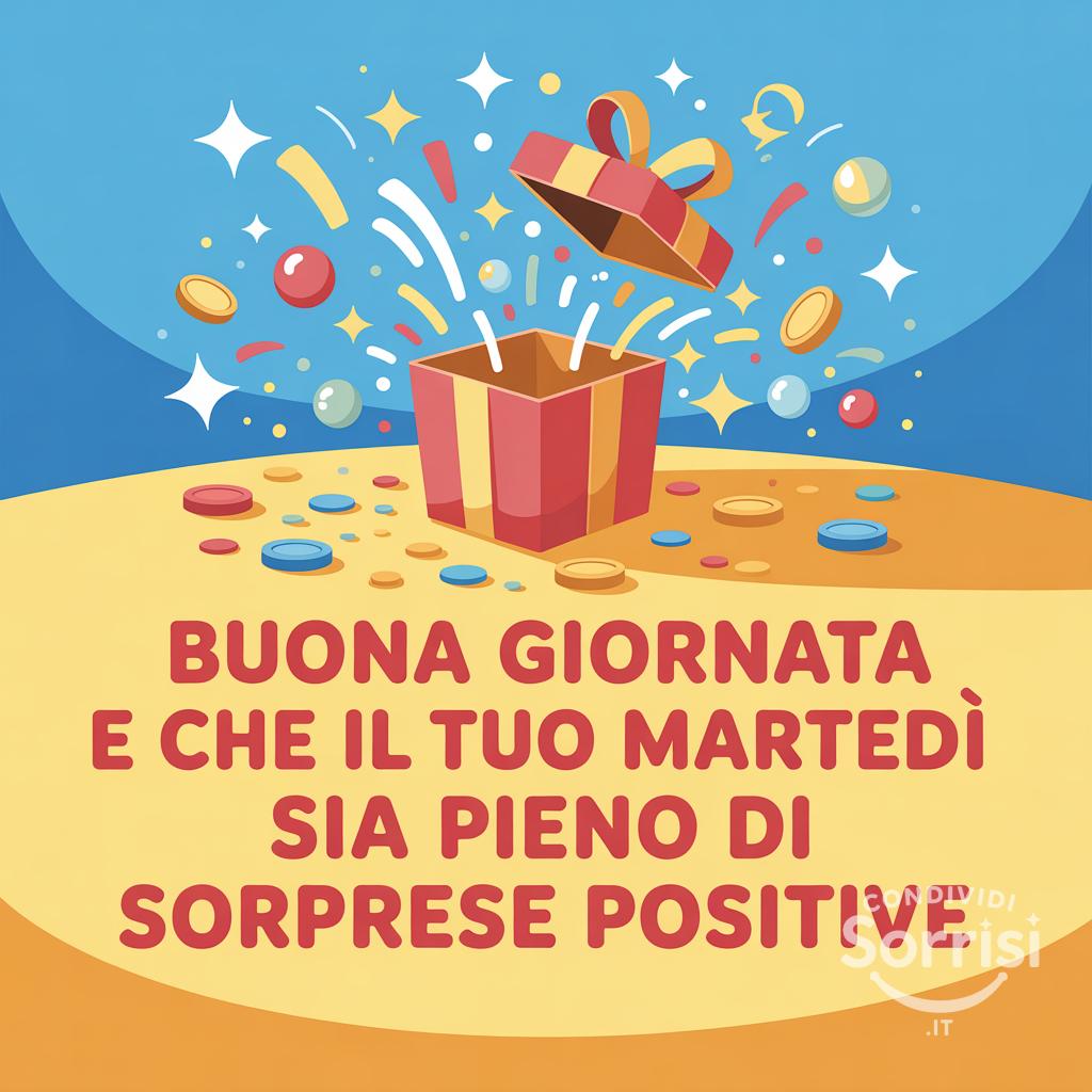 Buona giornata e che il tuo martedì sia pieno di sorprese positive