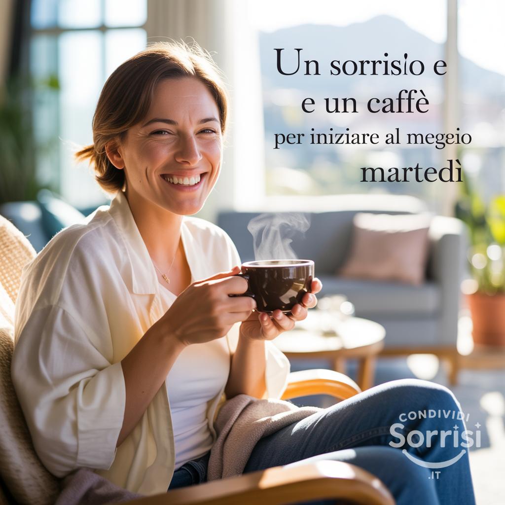 Un sorriso e un caffè per iniziare al meglio questo martedì