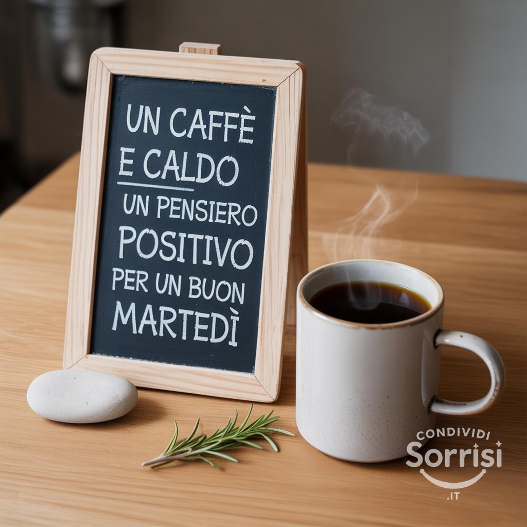 Un caffè caldo e un pensiero positivo per un buon martedì