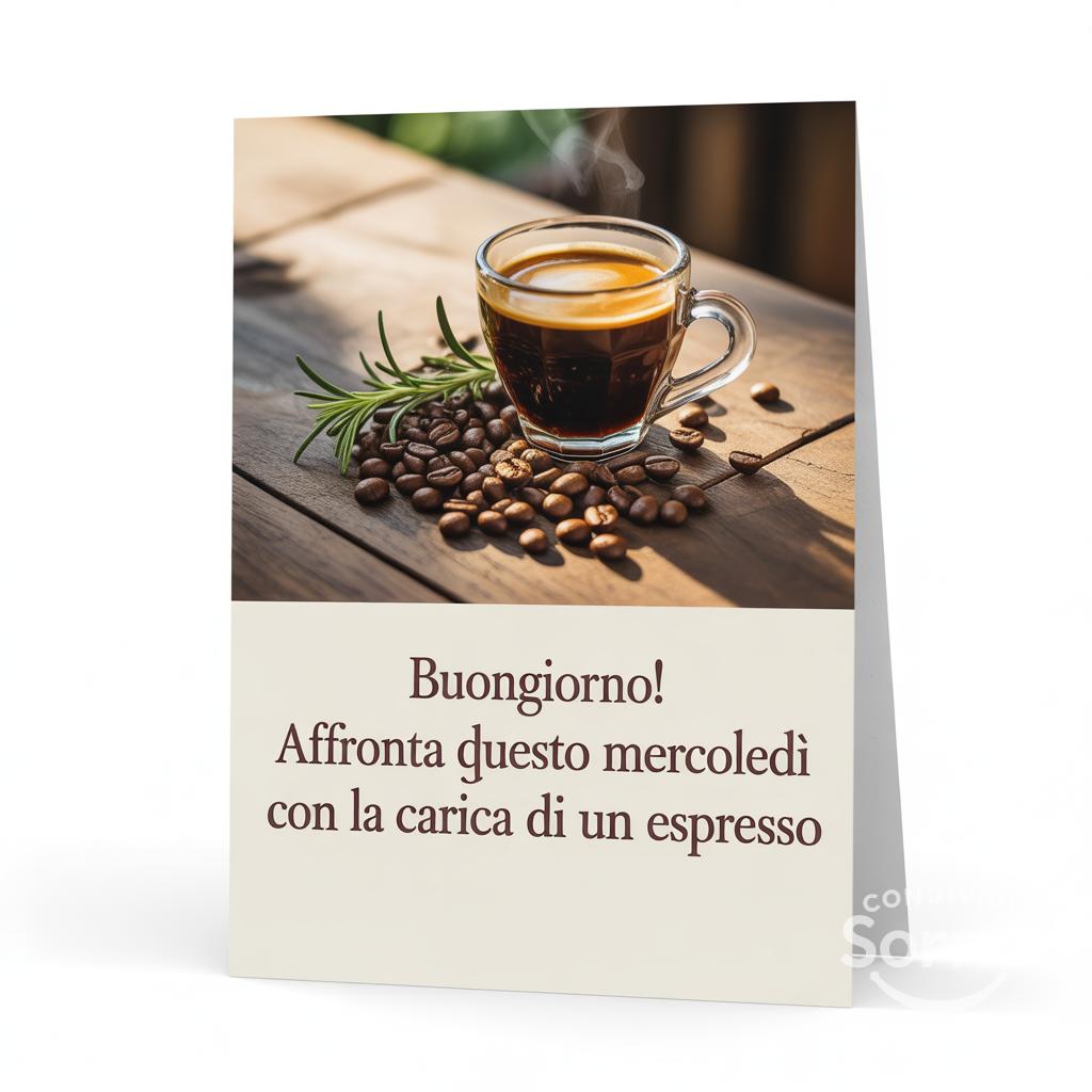 Buongiorno! Affronta questo mercoledì con la carica di un espresso