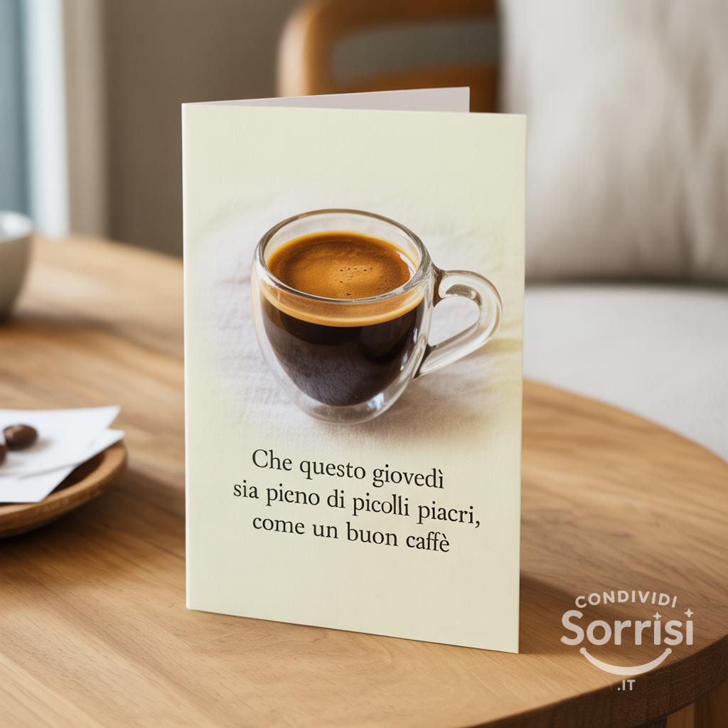 Che questo giovedì sia pieno di piccoli piaceri, come un buon caffè