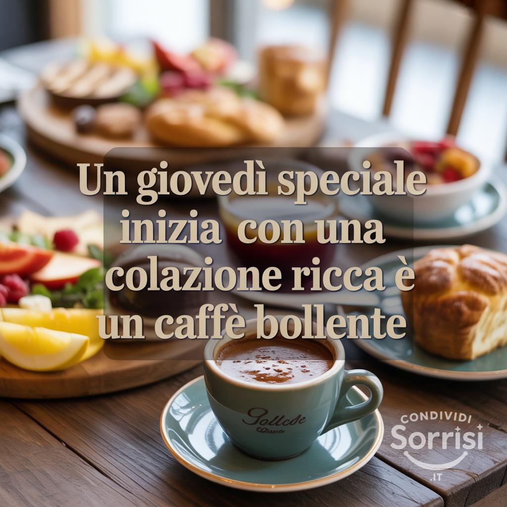 Un giovedì speciale inizia con una colazione ricca e un caffè bollente