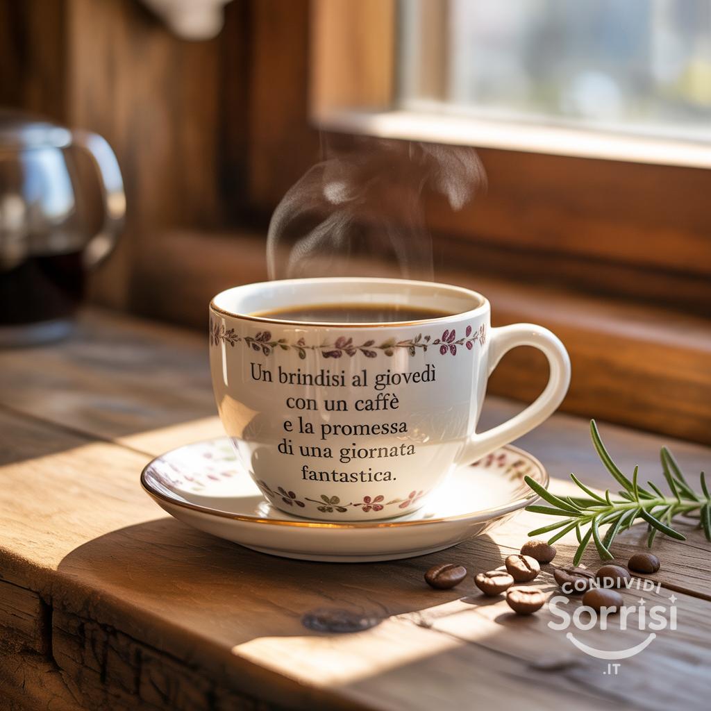 Un brindisi al giovedì con un caffè e la promessa di una giornata fantastica