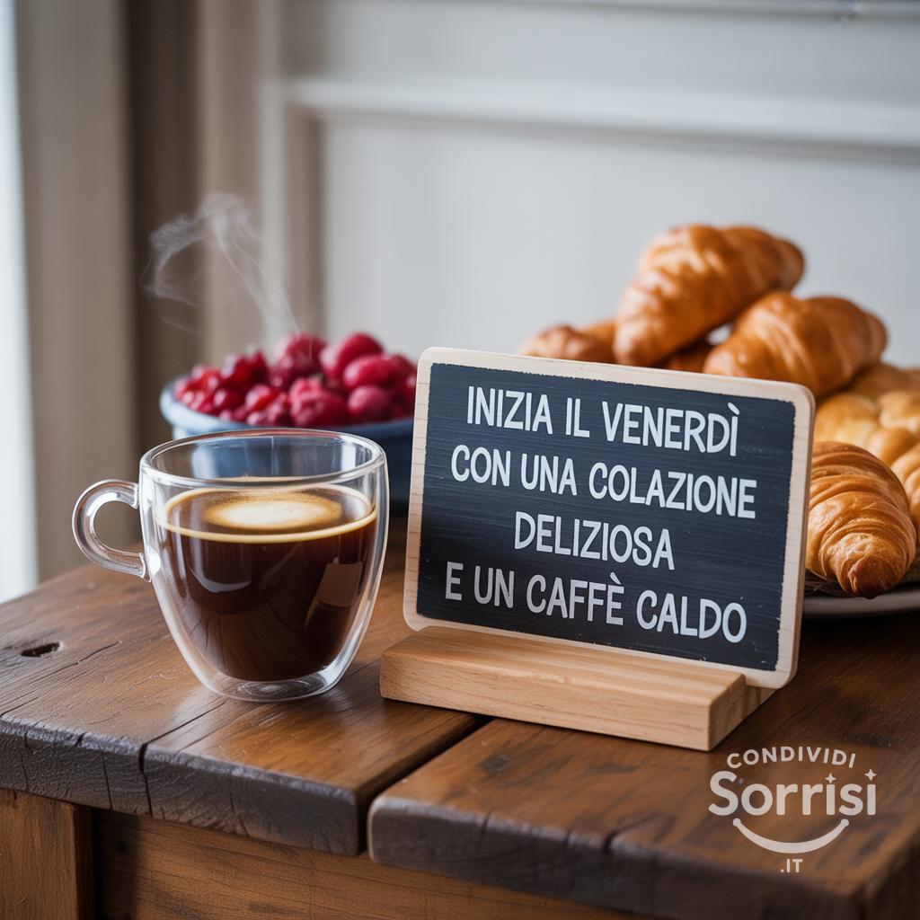 Inizia il venerdì con una colazione deliziosa e un caffè caldo