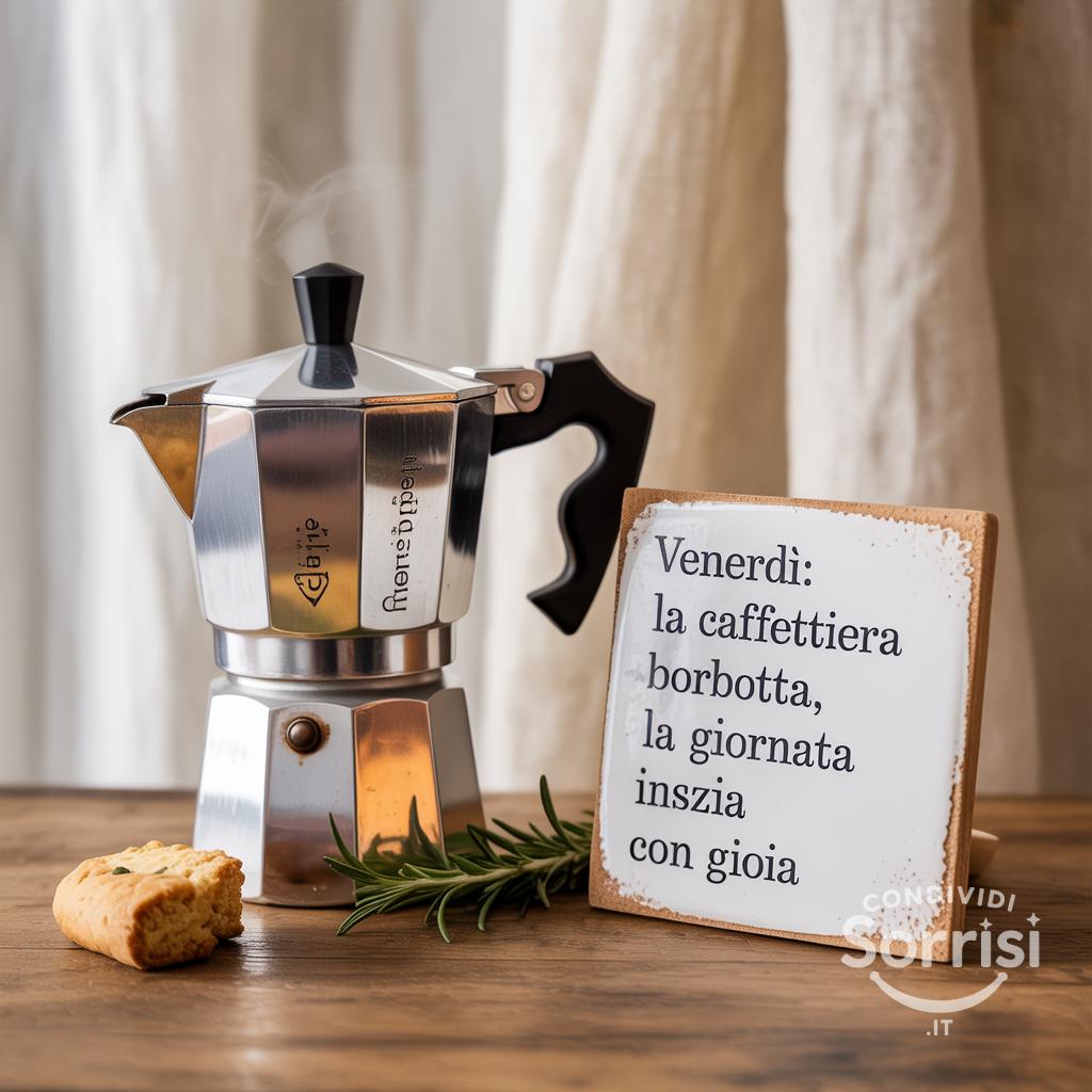 Venerdì: la caffettiera borbotta, la giornata inizia con gioia