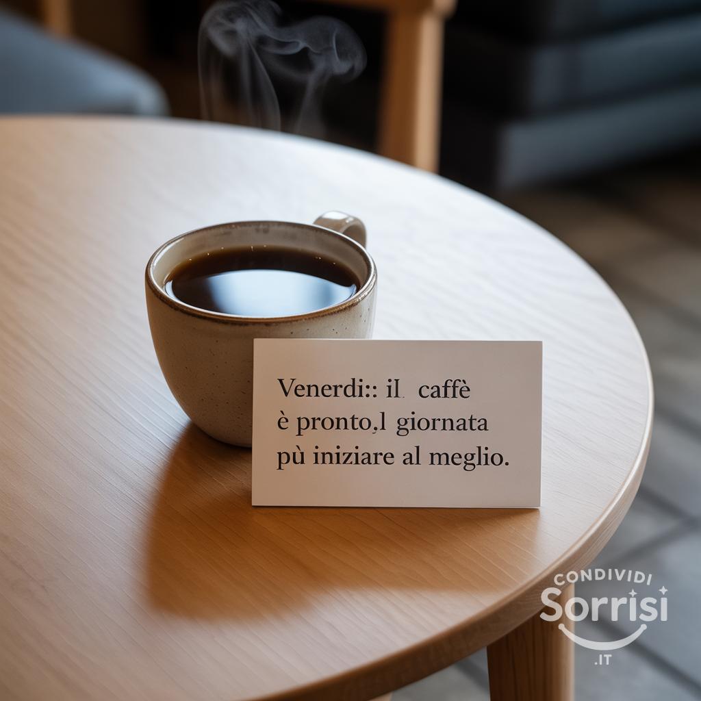 Venerdì: il caffè è pronto, la giornata può iniziare al meglio