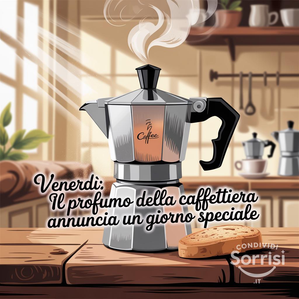 Venerdì: il profumo della caffettiera annuncia un giorno speciale