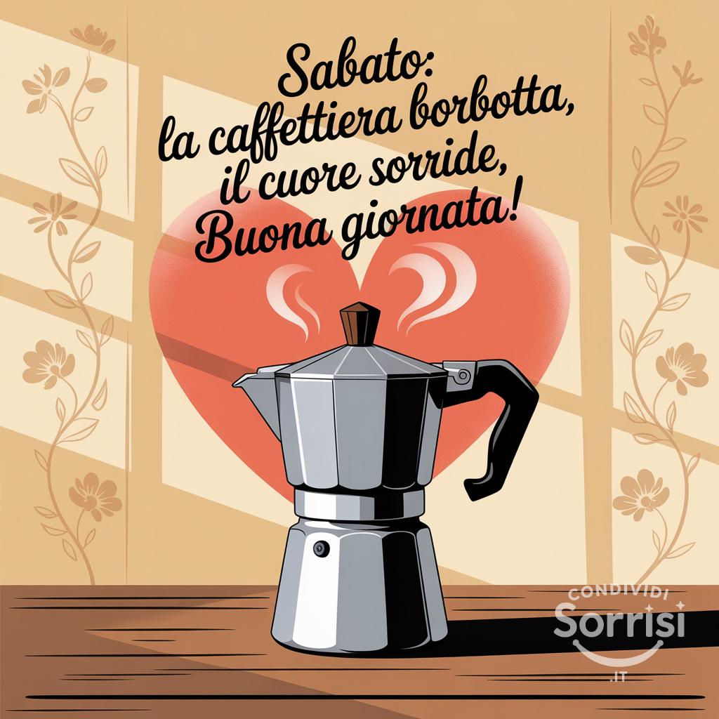 Sabato: la caffettiera borbotta, il cuore sorride. Buona giornata!