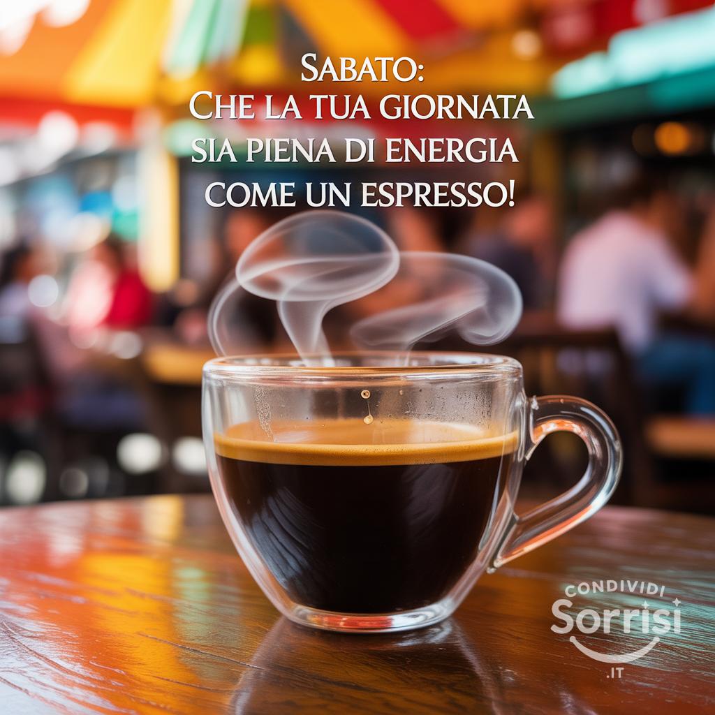 Sabato: che la tua giornata sia piena di energia come un espresso!