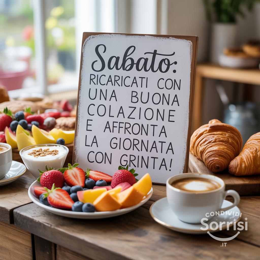 Sabato: ricaricati con una buona colazione e affronta la giornata con grinta!