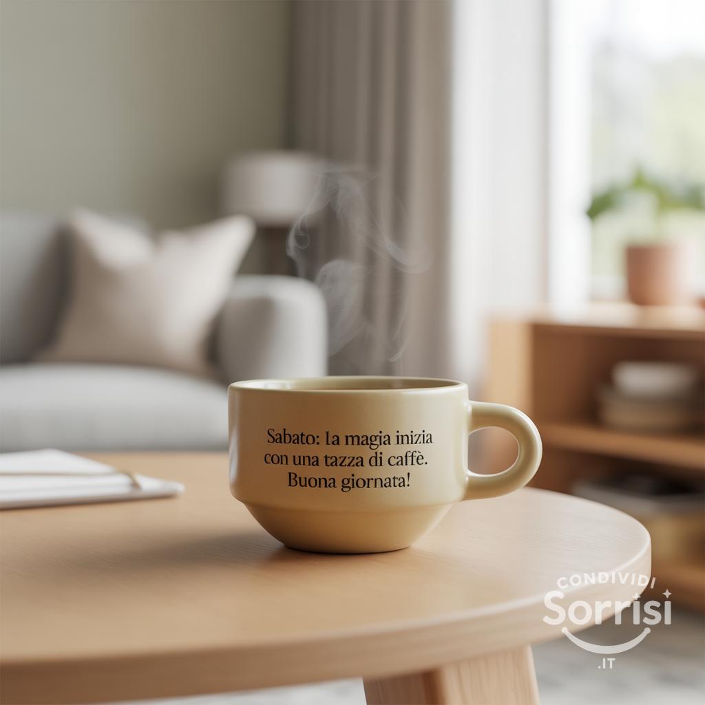Sabato: la magia inizia con una tazza di caffè. Buona giornata!
