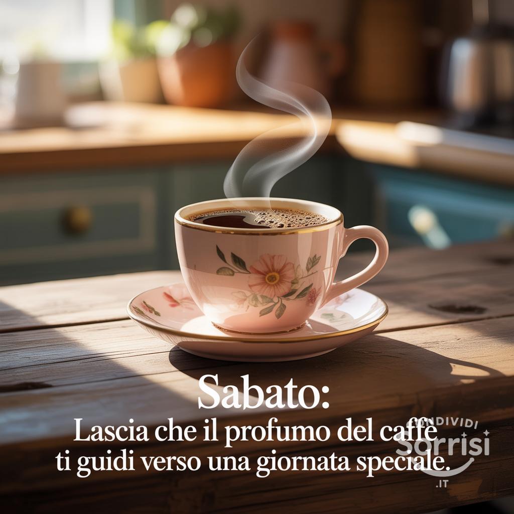 Sabato: lascia che il profumo del caffè ti guidi verso una giornata speciale.