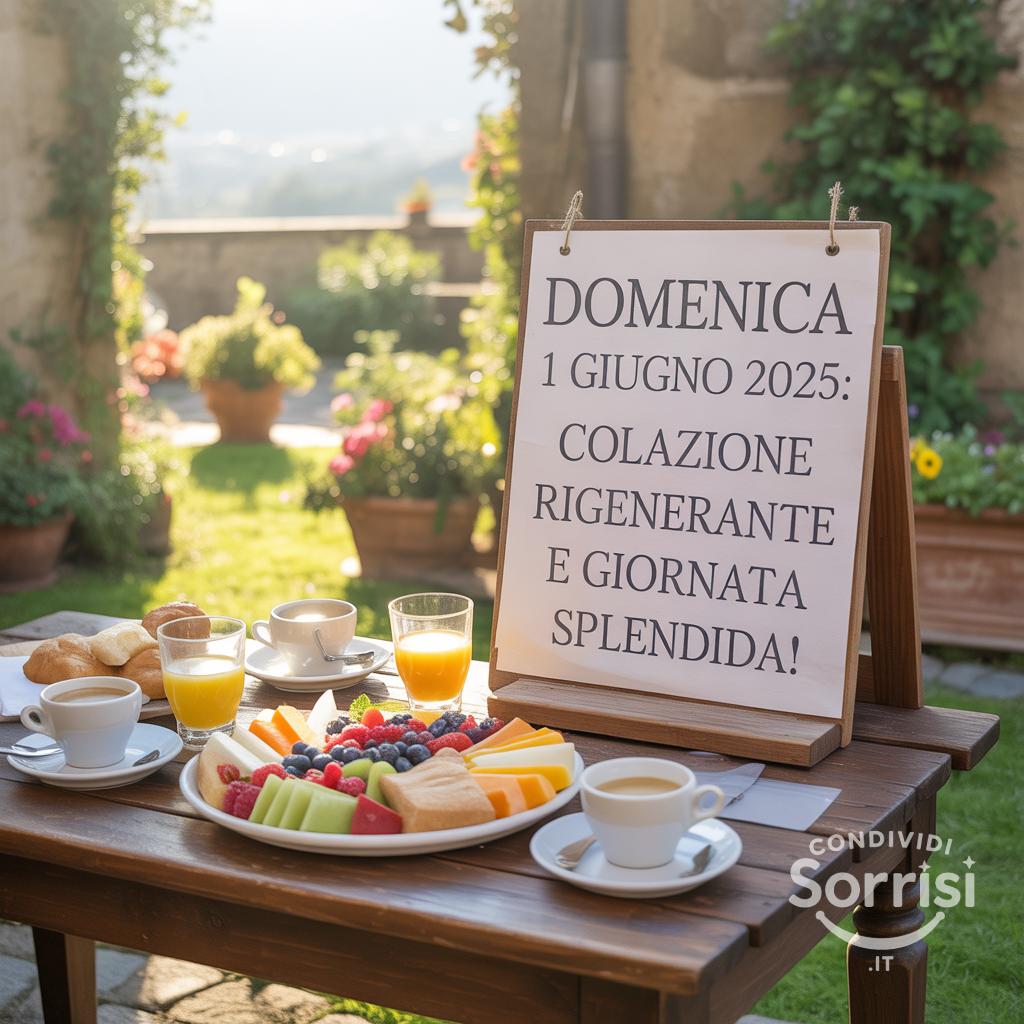 Domenica 1 giugno 2025: Colazione rigenerante e giornata splendida!