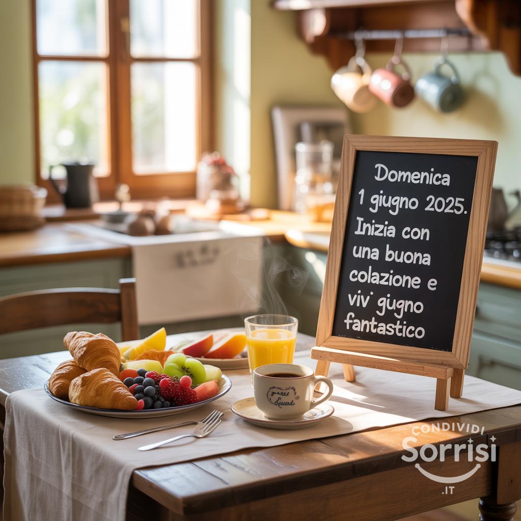 Domenica 1 giugno 2025. Inizia con una buona colazione e vivi un giorno fantastico