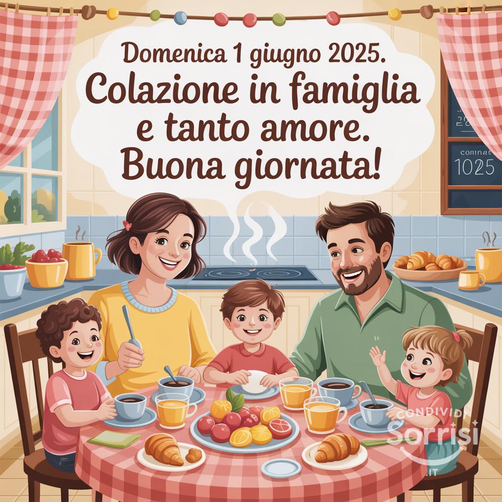 Domenica 1 giugno 2025. Colazione in famiglia e tanto amore. Buona giornata!