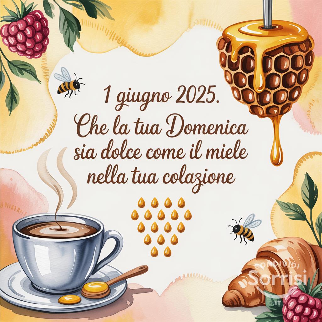 1 giugno 2025. Che la tua domenica sia dolce come il miele nella tua colazione