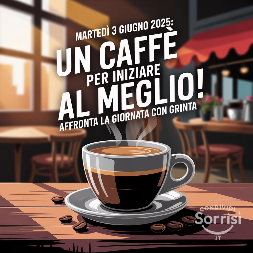 Martedì 3 Giugno 2025: Un caffè per iniziare al meglio! Affronta la giornata con grinta