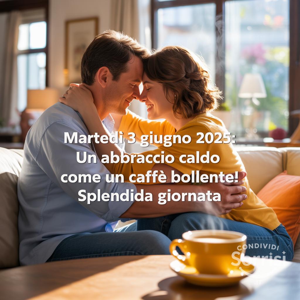Martedì 3 Giugno 2025: Un abbraccio caldo come un caffè bollente! Splendida giornata