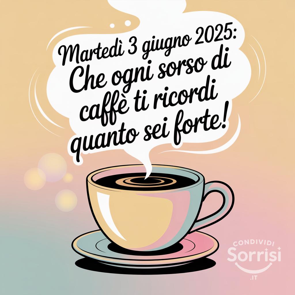 Martedì 3 Giugno 2025: Che ogni sorso di caffè ti ricordi quanto sei forte!