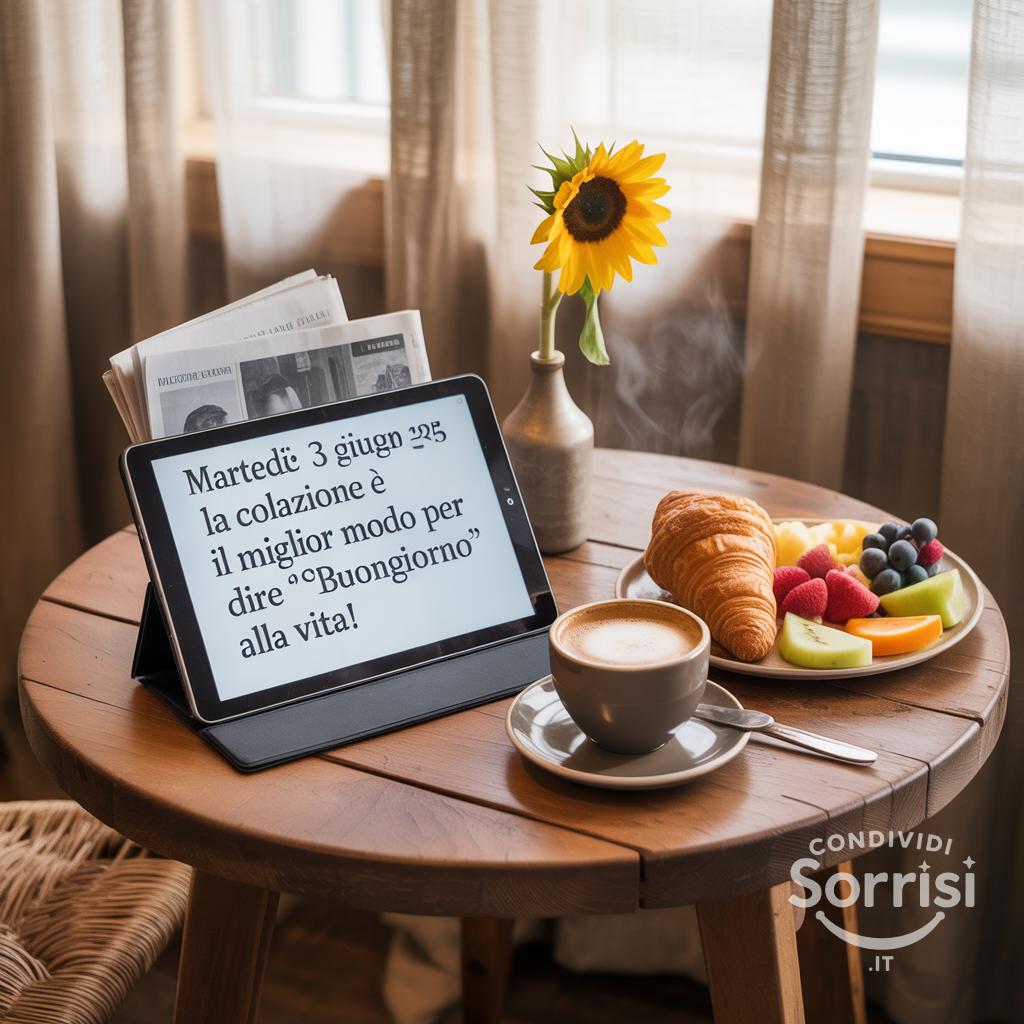 Martedì 3 Giugno 2025: La colazione è il miglior modo per dire "Buongiorno" alla vita!