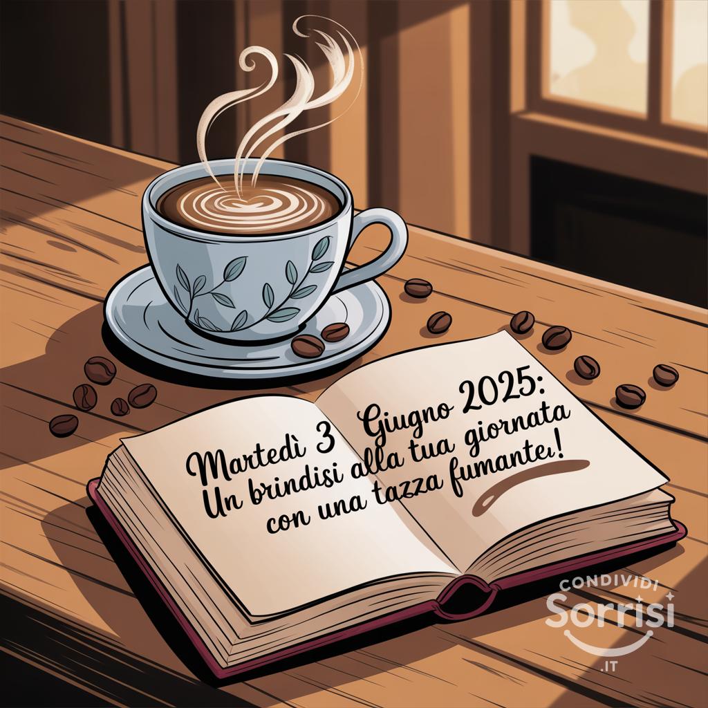Martedì 3 Giugno 2025: Un brindisi alla tua giornata con una tazza fumante!