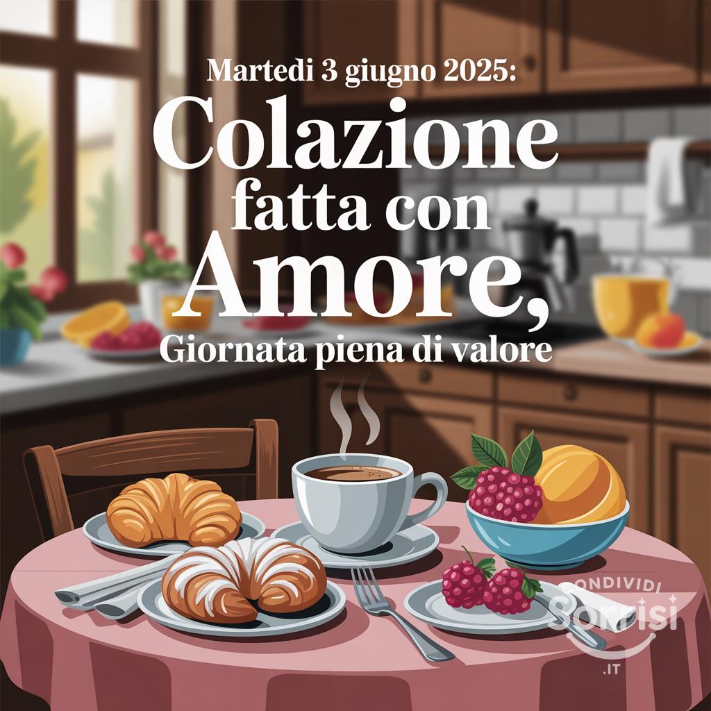Martedì 3 Giugno 2025: Colazione fatta con amore, giornata piena di valore